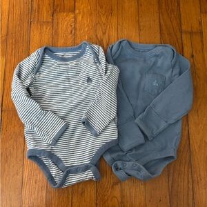 GAP Navy and Striped Baby Bodysuit Duo